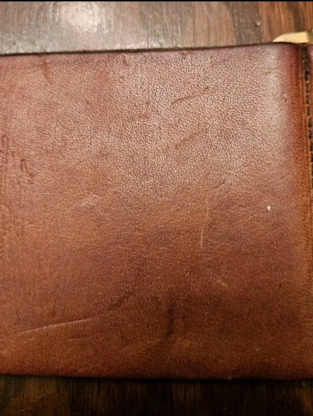 Vgt Wallet Men's Brown Leather Single Fold For Cash 3 5/8